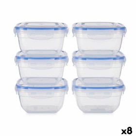 Ensemble de Boîtes à Lunch Hermétique Bleu Transparent Plastique 900 ml 14,5 x 8,5 x 14,5 cm (8 Unités): Plus de 300.000 produit