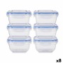 Ensemble de Boîtes à Lunch Hermétique Bleu Transparent Plastique 900 ml 14,5 x 8,5 x 14,5 cm (8 Unités): Plus de 300.000 produit
