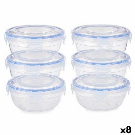 Ensemble de Boîtes à Lunch Hermétique Bleu Transparent Plastique 800 ml 15,5 x 7,5 x 15,5 cm (8 Unités): Plus de 300.000 produit