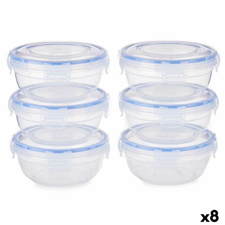 Ensemble de Boîtes à Lunch Hermétique Bleu Transparent Plastique 800 ml 15,5 x 7,5 x 15,5 cm (8 Unités): Plus de 300.000 produit