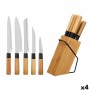 Jeu de couteaux avec support en bois Kinvara KT171028A 6PCS Naturel Bambou Acier (4 Unités): Plus de 300.000 produits de grandes