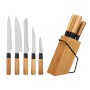 Jeu de couteaux avec support en bois Kinvara KT171028A 6PCS Naturel Bambou Acier (4 Unités): Plus de 300.000 produits de grandes
