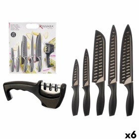 Ensemble de Couteaux Kinvara KT157095 Noir Acier inoxydable polypropylène Affûteuse de couteaux (6 Unités): Plus de 300.000 prod