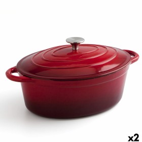 Casserole avec Couvercle Bidasoa Fierro Rouge 4,3 L 30 x 23 cm (2 Unités): Plus de 300.000 produits de grandes marques en vente 