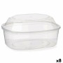 Boîte à repas rectangulaire avec couvercle Leknes BS1500ROIOV Transparent polypropylène 1,5 L 18 x 10,5 x 21,5 cm (8 Unités): Pl