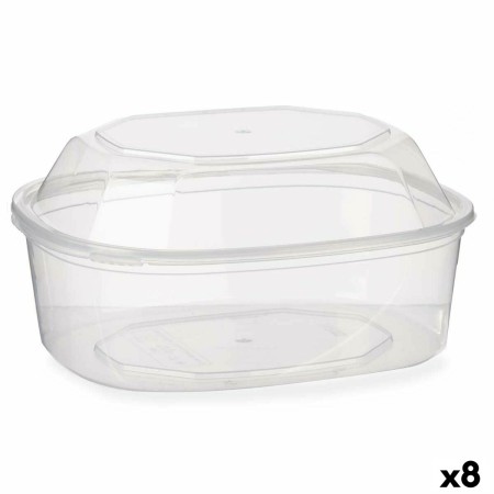 Boîte à repas rectangulaire avec couvercle Leknes BS1500ROIOV Transparent polypropylène 1,5 L 18 x 10,5 x 21,5 cm (8 Unités): Pl