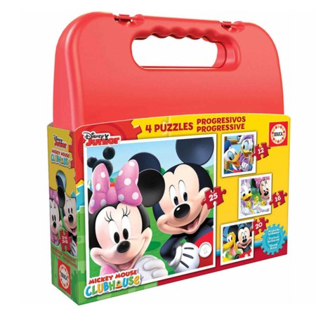Set de 4 Puzzles Disney Mickey Mouse Progressive Educa 4 Pièces 40 Pièces (12-16-20-25 pcs): Plus de 300.000 produits de grandes