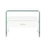 Table de Nuit DKD Home Decor Blanc Transparent Verre Bois MDF 50 x 40 x 45,5 cm: Plus de 300.000 produits de grandes marques en 