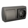 Base double Prise + Interrupteur Solera Mural 2p+t 250 V 16 A Graphite: Plus de 300.000 produits de grandes marques en vente dir