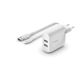 Chargeur Mural + Câble Lightning MFI Belkin WCD001VF1MWH Blanc 24 W: Plus de 300.000 produits de grandes marques en vente direct