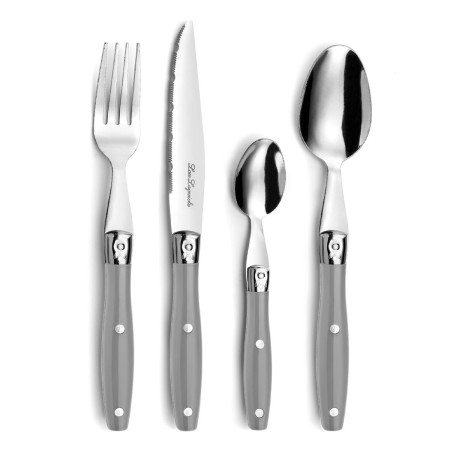 Ensemble de Couverts Lou Laguiole Comptoir Gris Métal 24 Pièces: Plus de 300.000 produits de grandes marques en vente directe à 