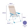 Marbueno Chaise Pliante 5 Positions Aluminium avec Coussin Beige/Bleu Plage et Piscine 69X58X109 cm 10175: Plus de 300.000 produ