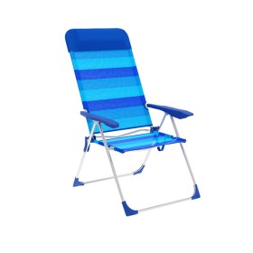 Marbueno Chaise Pliante 5 Positions Aluminium avec Coussin Rayures Bleues Plage et Piscine 69X58X109 cm 10248: Plus de 300.000 p