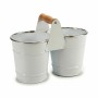 Cache-pot Ibergarden D60088-D Blanc Argenté Bois Zinc Double 20 x 15 x 10,2 cm (24 Unités): Plus de 300.000 produits de grandes 