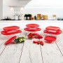 Panier-repas carré avec couvercle Ô Cuisine Cook & Store Rouge 1 L 20 x 17 x 6 cm Silicone verre (6 Unités): Plus de 300.000 pro