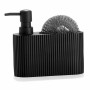 Distributeur de Liquide Vaisselle 2 en 1 Andrea House CC71087 Noir Résine Tampon à récurer 16,5 x 5,5 x 15 cm 300 ml: Plus de 30
