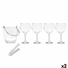 Sceau à Glace Vivalto 11444 Transparent Métal Verre 14,5 x 12 x 12,5 cm 4x (10,5 x 20 cm) Verres (2 Unités): Plus de 300.000 pro