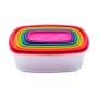 Ensemble de 6 Boîtes à Lunch 5five Simply Smart polypropylène 300 ml 225 ml 175 ml 12,5 ml 0,3 g 245 ml Multicouleur Rectangulai