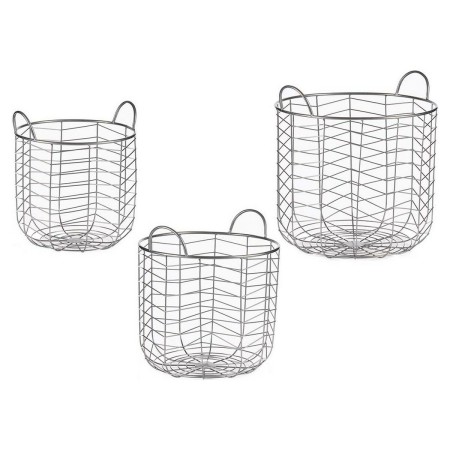 Lot de paniers Argenté Métal (3 pcs): Plus de 300.000 produits de grandes marques en vente directe à prix usine sur cadeaufou.co