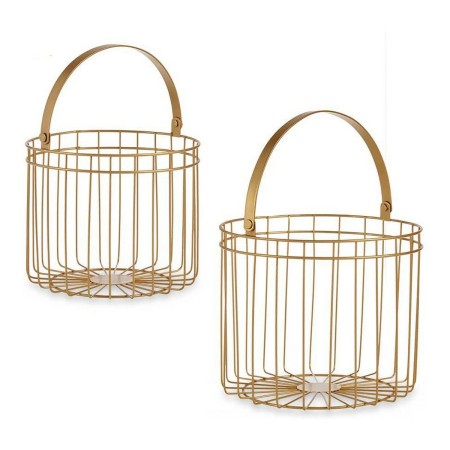 Panier Doré Métal 25 x 35 x 25 cm Cylindrique (2 pcs): Plus de 300.000 produits de grandes marques en vente directe à prix usine