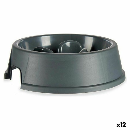 Gamelle à Alimentation Lente pour Animaux de Compagnie Anthracite Plastique (27 x 7,5 x 27 cm) (12 Unités): Plus de 300.000 prod