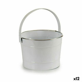 Cache-pot Ibergarden 49095 Blanc Argenté Zinc Seau 25 x 29,5 x 27 cm (12 Unités): Plus de 300.000 produits de grandes marques en