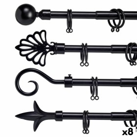 Tringle à Rideau Extensible Noir Fer 5 x 178 x 5 cm (8 Unités): Plus de 300.000 produits de grandes marques en vente directe à p