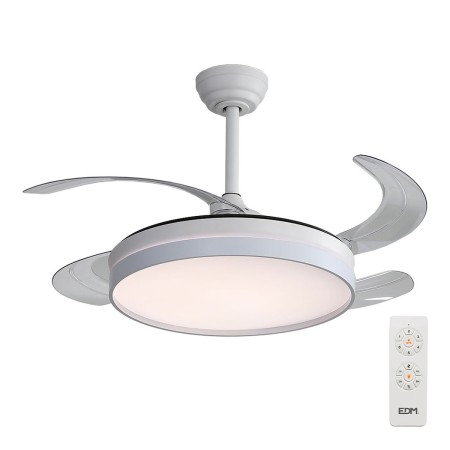 Ventilateur de Plafond avec Lumière EDM 33827 Ross Blanc 35 W 4100 Lm 2190 Lm Rétractile: Plus de 300.000 produits de grandes ma