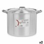 Marmite avec couvercle Ø 34 cm Argenté Aluminium (2 Unités): Plus de 300.000 produits de grandes marques en vente directe à prix