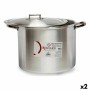 Marmite avec couvercle Argenté Aluminium 44 x 30 x 35 cm (2 Unités): Plus de 300.000 produits de grandes marques en vente direct