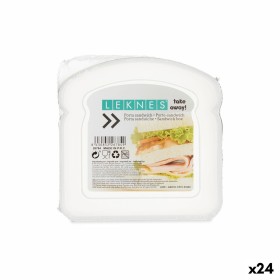 Boîte à Sandwich Leknes 47034E Transparent Plastique 12 x 4 x 12 cm (24 Unités): Plus de 300.000 produits de grandes marques en 