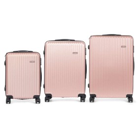 Jeu de valises Rose Rayures 3 Pièces: Plus de 300.000 produits de grandes marques en vente directe à prix usine sur cadeaufou.co