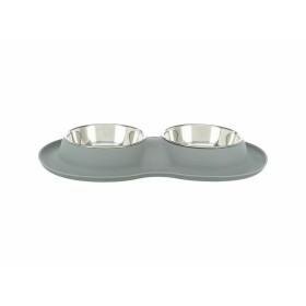 Mangeoire pour chiens Trixie Gris Acier inoxydable Ø 16 cm Double 2 × 0,4 L 40 × 5 × 23 cm (2 Unités): Plus de 300.000 produits 