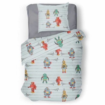 Parure de couette Roupillon robot Gris 140 x 200 cm 2 Pièces: Plus de 300.000 produits de grandes marques en vente directe à pri