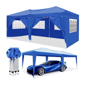 Pergola Gazebo Acier 600 x 300 x 260 cm Bleu: Plus de 300.000 produits de grandes marques en vente directe à prix usine sur cade