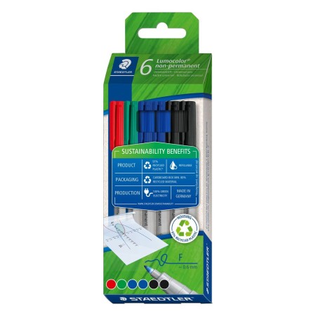 boîte de marqueurs Staedtler Lumocolor 6 Pièces Multicouleur: Plus de 300.000 produits de grandes marques en vente directe à pri