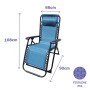 Marbueno Chaise Longue Pliable Acier Avec Coussin Jardin et Piscine 90X66X108 cm Gravité Zéro Bleu 10345: Plus de 300.000 produi