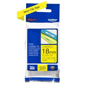 Ruban Laminé pour Etiqueteuses Brother TZE-641 Jaune Noir Noir/Jaune 18mm: Plus de 300.000 produits de grandes marques en vente 