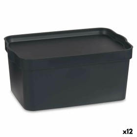 Boîte de rangement avec couvercle Kipit TP594-1 Anthracite Plastique 7,5 L 21 x 14,2 x 32 cm (12 Unités): Plus de 300.000 produi