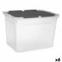 Boîte de rangement avec couvercle Kipit 87953 Transparent Anthracite Plastique 48 L (6 Unités): Plus de 300.000 produits de gran