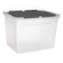 Boîte de rangement avec couvercle Kipit 87953 Transparent Anthracite Plastique 48 L (6 Unités): Plus de 300.000 produits de gran