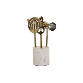 Coffret Cocktail DKD Home Decor 10 x 3 x 21 cm Argenté Doré Acier inoxydable Marbre: Plus de 300.000 produits de grandes marques