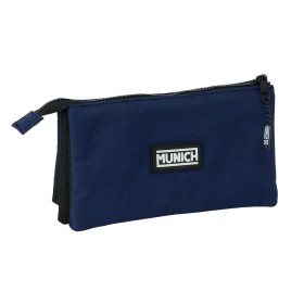 Trousse Fourre-Tout Triple Munich Basic Blue marine 22 x 12 x 3 cm: Plus de 300.000 produits de grandes marques en vente directe