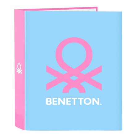 Reliure à anneaux Benetton Spring Rose Bleu ciel A4 27 x 33 x 6 cm: Plus de 300.000 produits de grandes marques en vente directe
