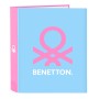 Reliure à anneaux Benetton Spring Rose Bleu ciel A4 27 x 33 x 6 cm: Plus de 300.000 produits de grandes marques en vente directe