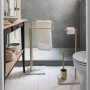 Dérouleur papier toilette avec pot à balai Andrea House Doré: Plus de 300.000 produits de grandes marques en vente directe à pri