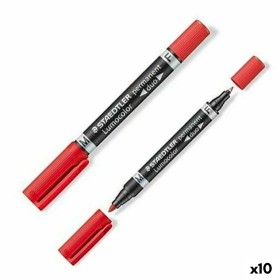 Marqueur permanent Staedtler Lumocolor 348 Double Rouge (10 Unités): Plus de 300.000 produits de grandes marques en vente direct