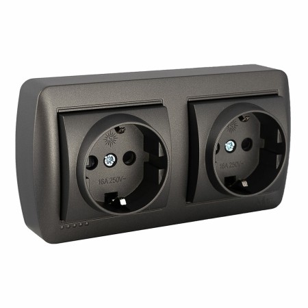 Socle de prise Solera Mural 2p+t Graphite 16 A 250 V Double: Plus de 300.000 produits de grandes marques en vente directe à prix