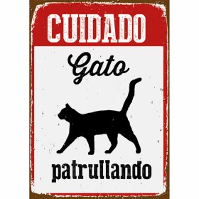 Plaque Magnet & Steel [Cuidado Gato Patrullando] 14,8 x 21 cm: Plus de 300.000 produits de grandes marques en vente directe à pr