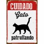 Plaque Magnet & Steel [Cuidado Gato Patrullando] 14,8 x 21 cm: Plus de 300.000 produits de grandes marques en vente directe à pr